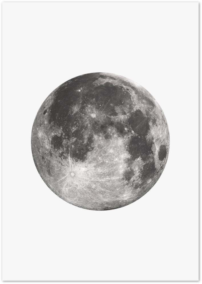 Posterux© | Full Moon Glow – Lunar Minimalist Poster poster – premium wall art