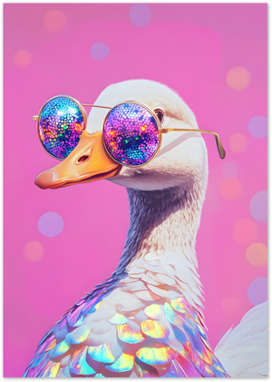 Posterux© | Disco Duck Poster – Retro Glam Vibes poster – premium wall art