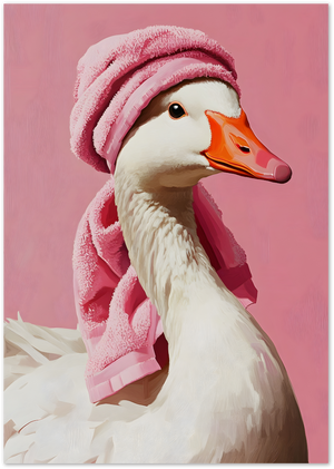 Posterux© | Spa Goose Poster – Soft Pink Pamper Vibes poster – premium wall art
