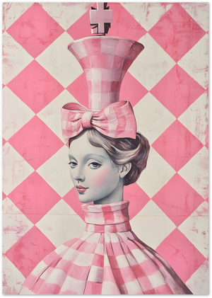 Posterux© | Pink Chess Queen – Surreal Fashion Art Print poster – premium wall art