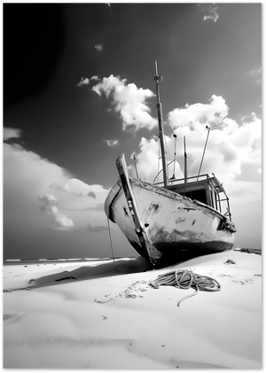 Posterux© | Stranded Fishing Boat – Fine Art Photography poster – premium wall art