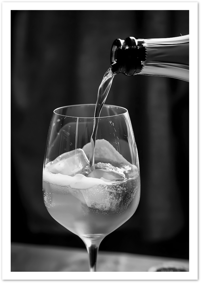 Posterux© | Pouring Spritz – Black & White Elegance Poster poster – premium wall art