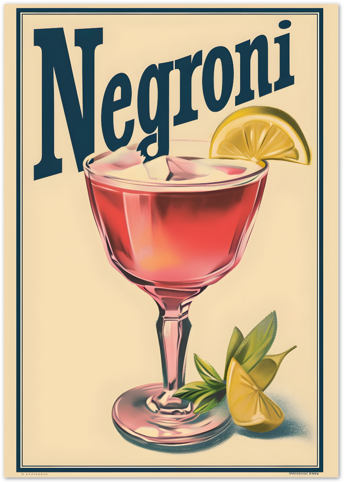 Posterux© | Negroni – Italian Aperitivo Style poster – premium wall art