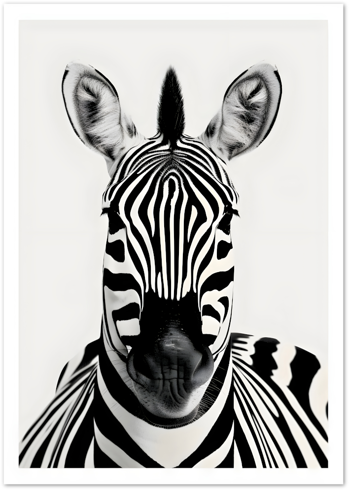 Posterux© | Zebra Portrait Poster – Graphic Black & White Animal Art poster – premium wall art