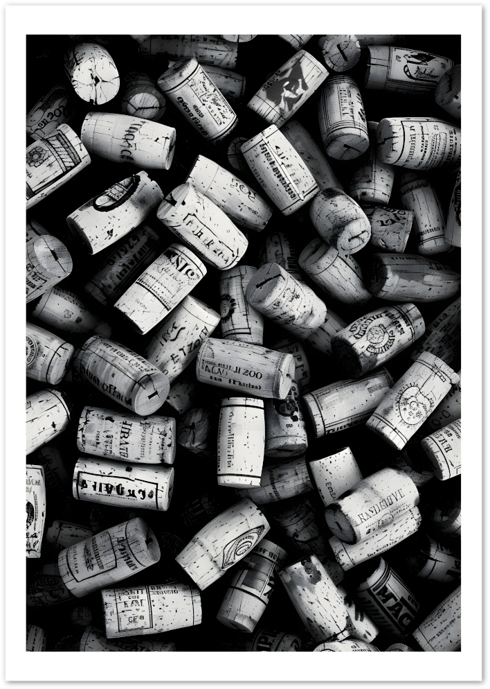 Posterux© | Cork Chaos Poster – Vintage Wine Bar Texture poster – premium wall art