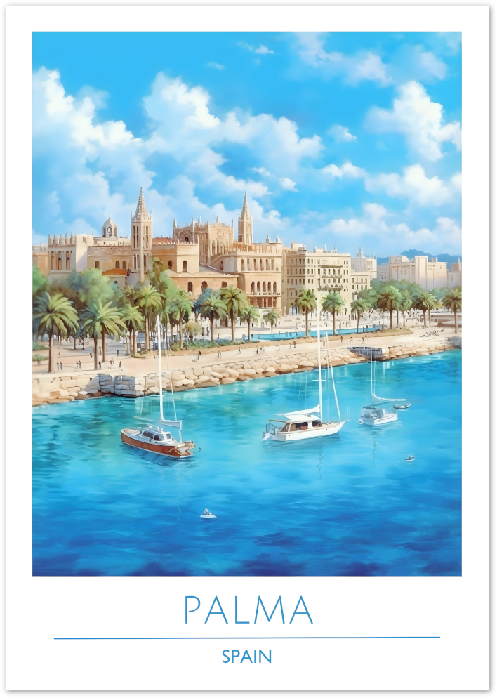 Posterux© | Palma Poster – Balearic Charm & Gothic Splendor poster – premium wall art