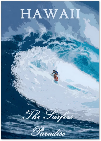 Posterux© | Hawaii Surfer Poster – Big Wave Paradise poster – premium wall art