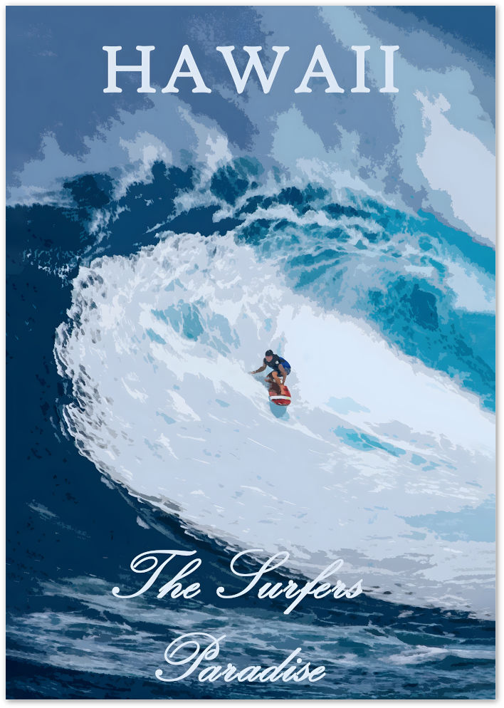 Posterux© | Hawaii Surfer Poster – Big Wave Paradise poster – premium wall art