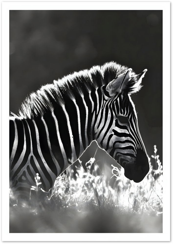 Posterux© | Zebra Close-Up Poster – Black & White Wildlife Art poster – premium wall art