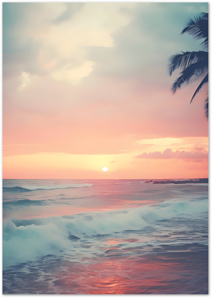 Posterux© | Pastel Sunset Poster – Coastal Horizon Serenity poster – premium wall art