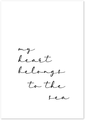 Posterux© | My Heart Belongs to the Sea – Coastal Quote Poster poster – premium wall art
