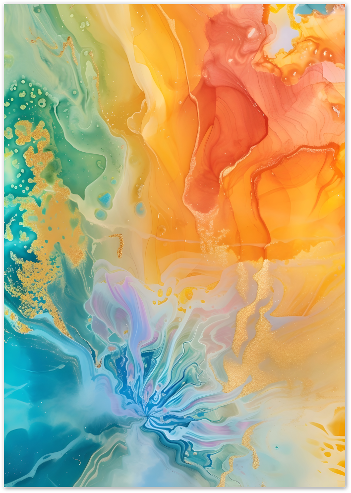 Posterux© | Ocean Bloom Poster – Abstract Color Explosion poster – premium wall art