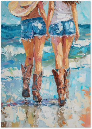 Posterux© | Beach Girls Poster – Coastal Western Style poster – premium wall art