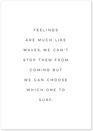 Posterux© | Feelings Are Like Waves – Mindfulness Typography Poster poster – premium wall art