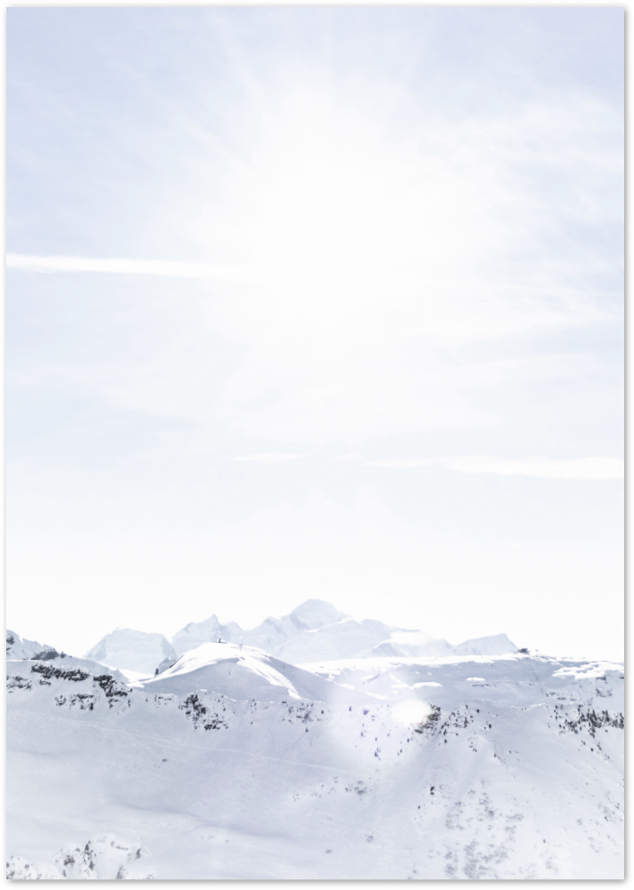Posterux© | Sun Over Snowy Mountains – Nature Photography Poster poster – premium wall art