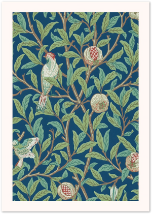 Posterux© | Pomegranate Birds Poster – Folk Botanical Style poster – premium wall art