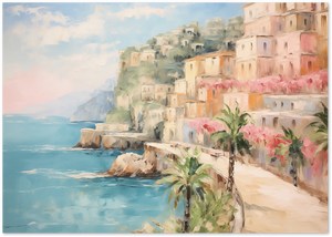 Posterux© | Amalfi Coast Dreams Poster – Italian Seaside Painting poster – premium wall art
