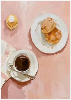 Posterux© | Pink Café Gallery Wall – Set of 4 Posters poster – premium wall art