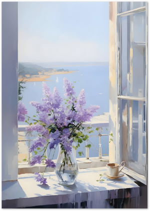 Posterux© | Lilac by the Sea Poster – Serene Coastal Floral Art poster – premium wall art