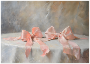 Posterux© | Pink Ribbons Poster – Romantic Pastel Still Life poster – premium wall art