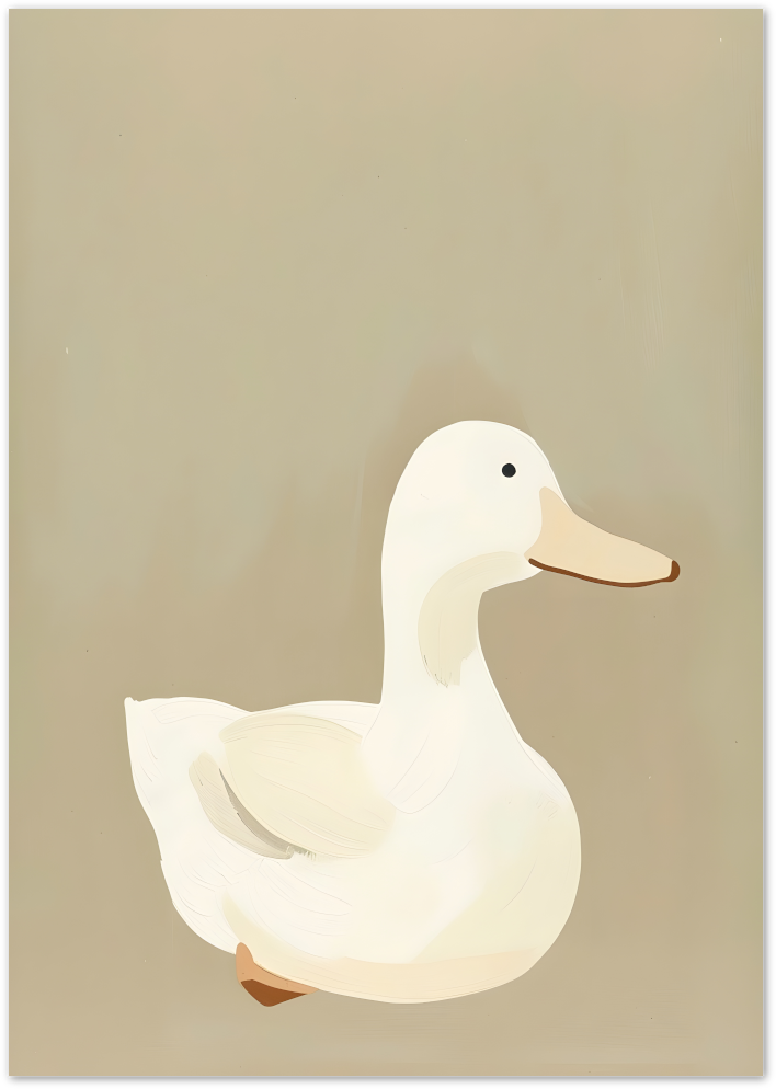Posterux© | White Duck Poster – Soft Pastel Animal Art poster – premium wall art