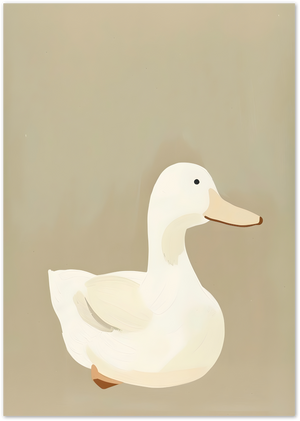 Posterux© | White Duck Poster – Soft Pastel Animal Art poster – premium wall art