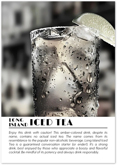 Posterux© | Long Island Iced Tea Poster – Glamorous Cocktail Photography poster – premium wall art