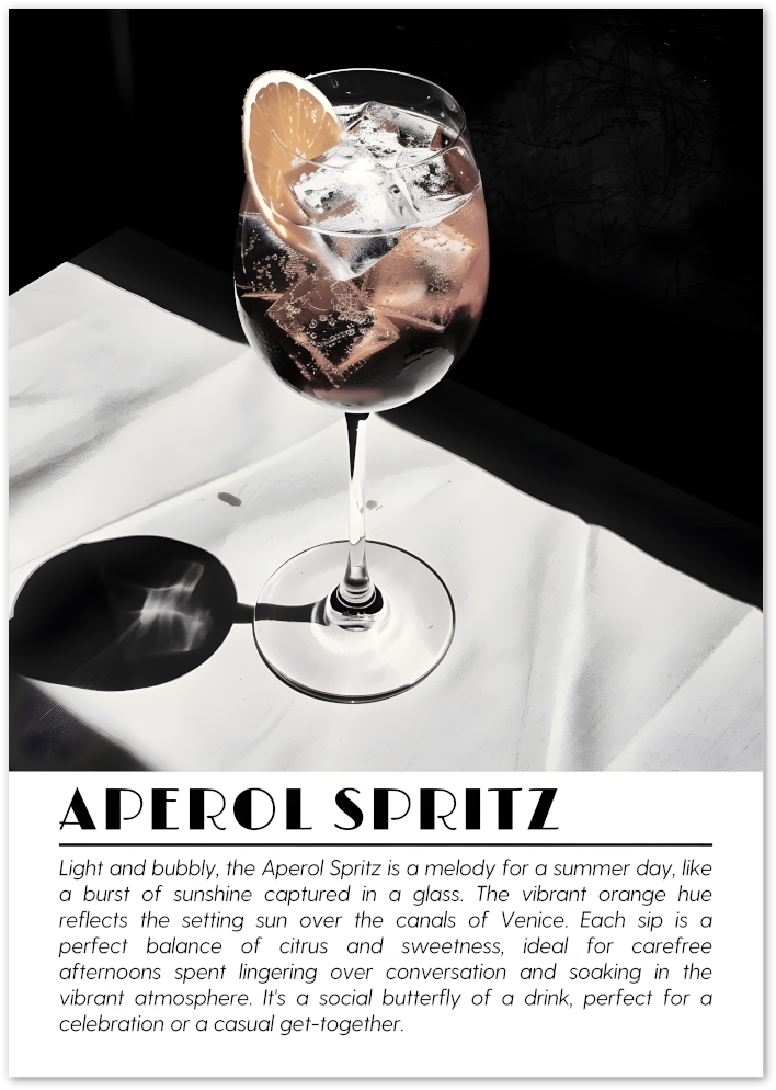 Posterux© | Aperol Spritz Poster – Elegant Summer Cocktail Art poster – premium wall art