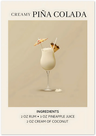 Posterux© | Piña Colada Poster – Creamy Tropical Art poster – premium wall art