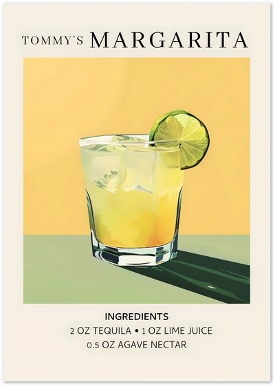Posterux© | Tommy's Margarita Recipe Poster – Modern Citrus Illustration poster – premium wall art