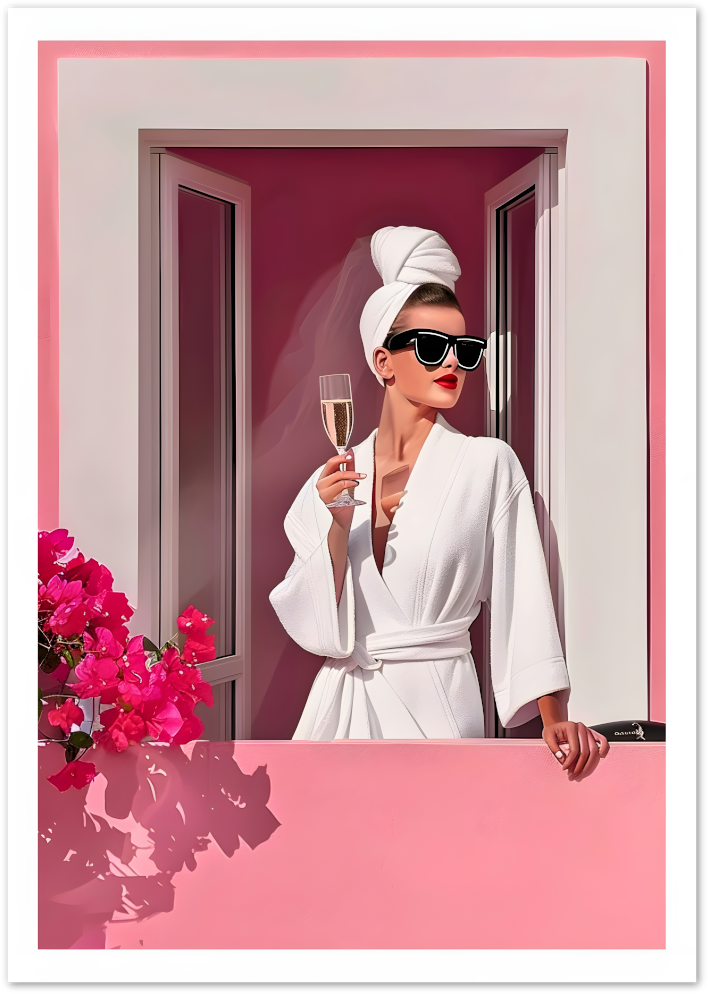 Posterux© | Balcony Glamour Poster – Pink Luxury Moment poster – premium wall art