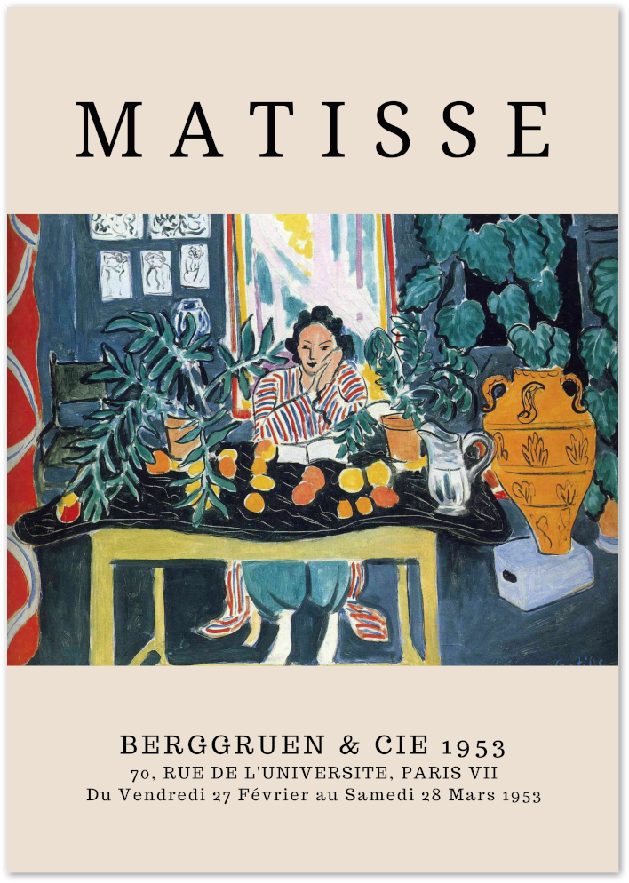 Posterux© | Interior with Black Fern Poster – Matisse Citrus Still Life Print poster – premium wall art