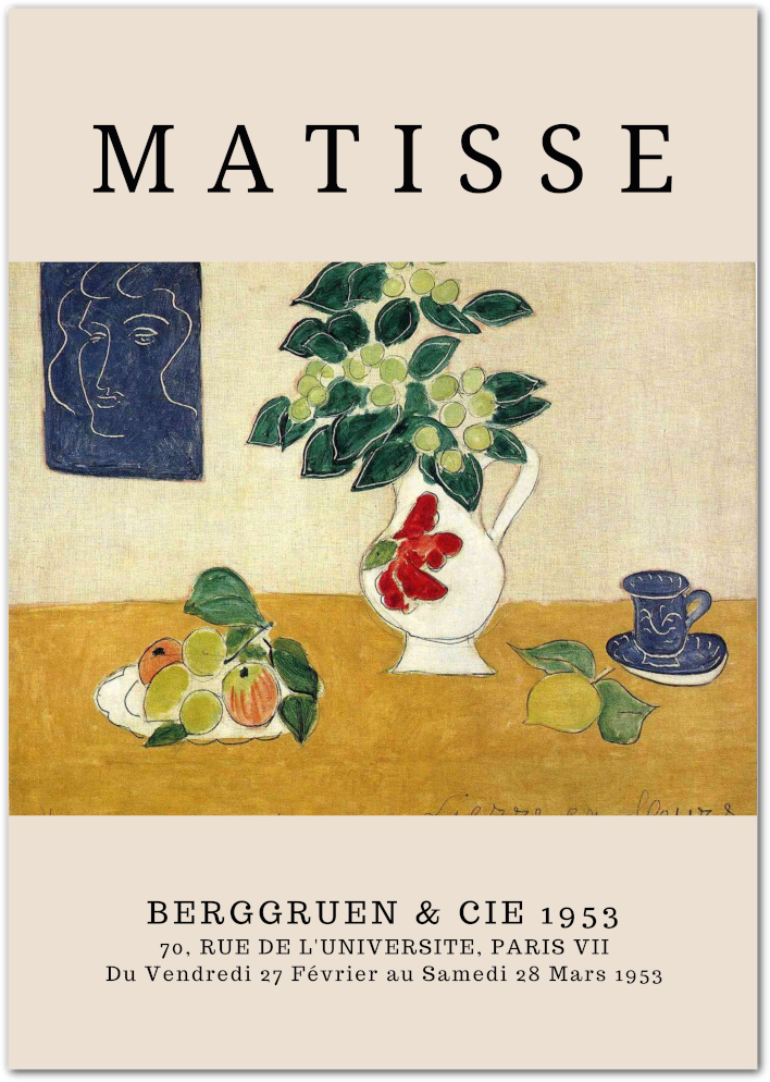 Posterux© | Matisse Still Life Poster – Paris Fruit & Flowers Exhibition Art poster – premium wall art
