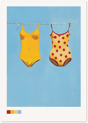 Posterux© | Swimsuits on a Line Poster – Retro Summer Style poster – premium wall art