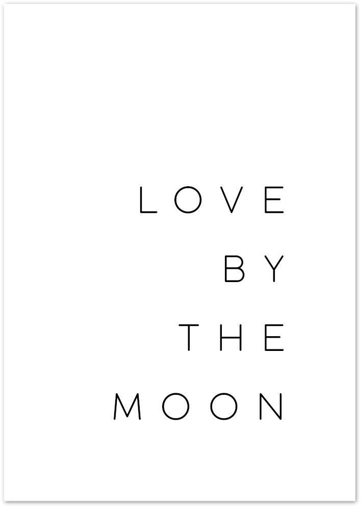 Posterux© | Love by the Moon – Inspirational Typography Poster poster – premium wall art