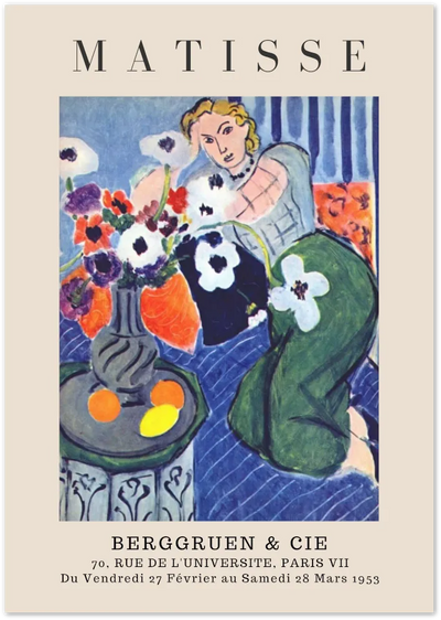 Posterux© | Woman with Poppies Poster – Matisse Floral Composition poster – premium wall art