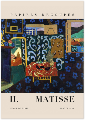Posterux© | Matisse Interior with Blue – Papiers Découpés Poster poster – premium wall art