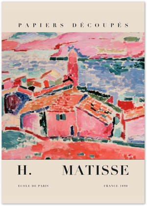 Posterux© | The Pink Rooftops Poster – Fauvist French Coastline by Matisse poster – premium wall art