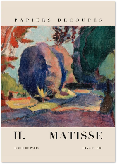 Posterux© | Purple Rock Garden Poster – Matisse Fauvist Landscape poster – premium wall art