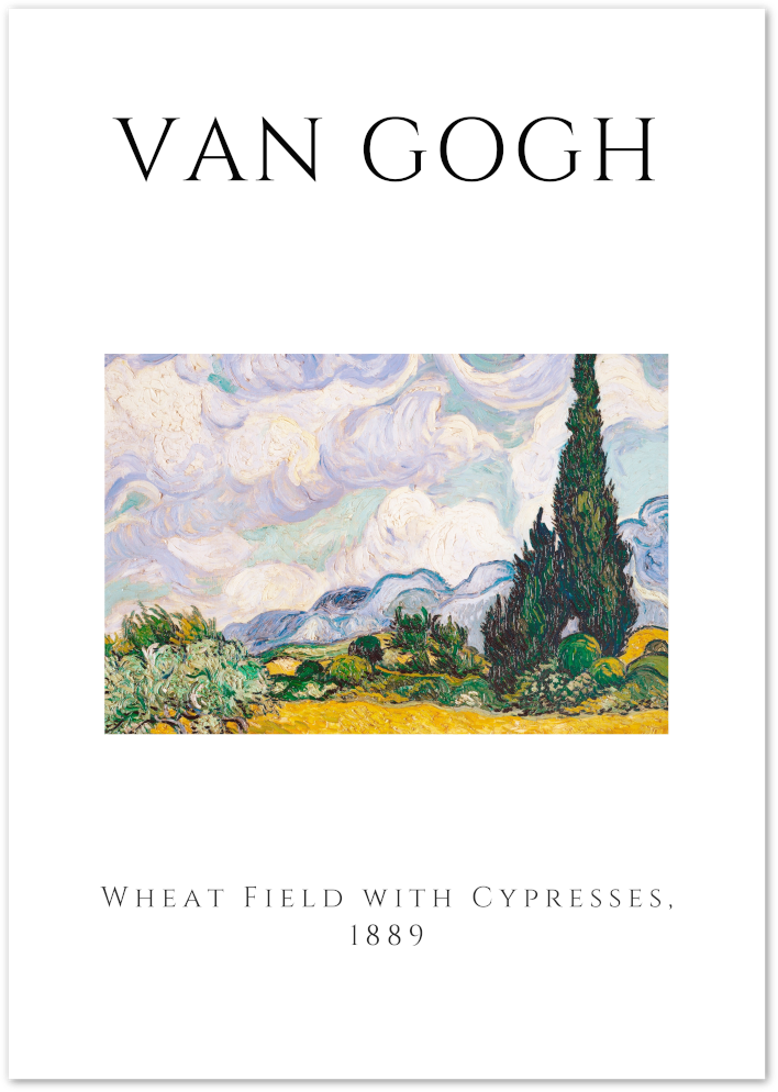 Posterux© | Wheat Field with Cypresses Poster – Van Gogh Countryside Art Print poster – premium wall art
