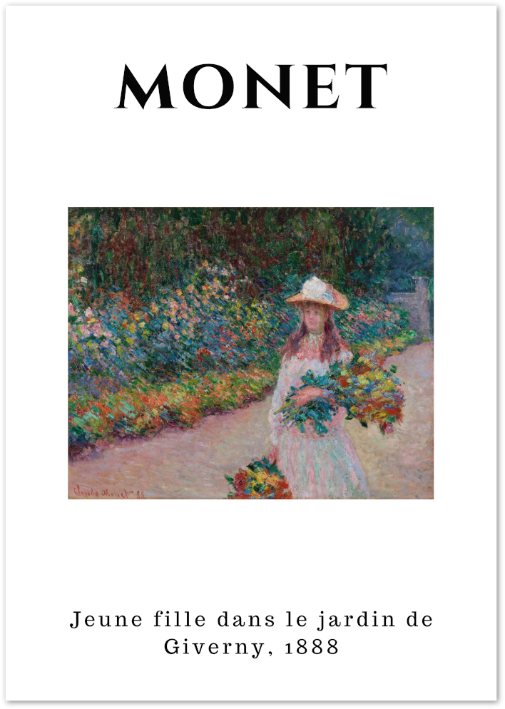 Posterux© | Jeune fille dans le jardin de Giverny – Monet Garden Poster poster – premium wall art