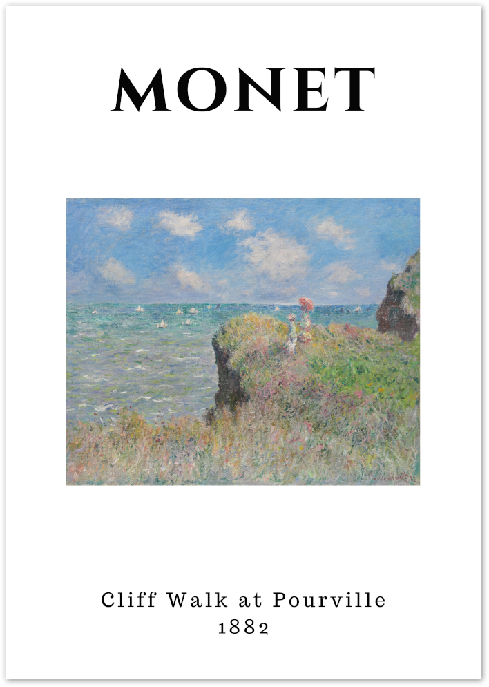 Posterux© | Cliff Walk at Pourville – Monet Seaside Impressionist Poster poster – premium wall art