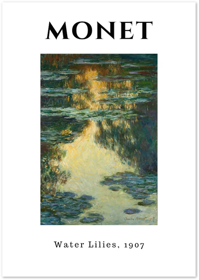 Posterux© | Water Lilies Poster – Monet Impressionist Garden Art (Vertical Reflection) poster – premium wall art
