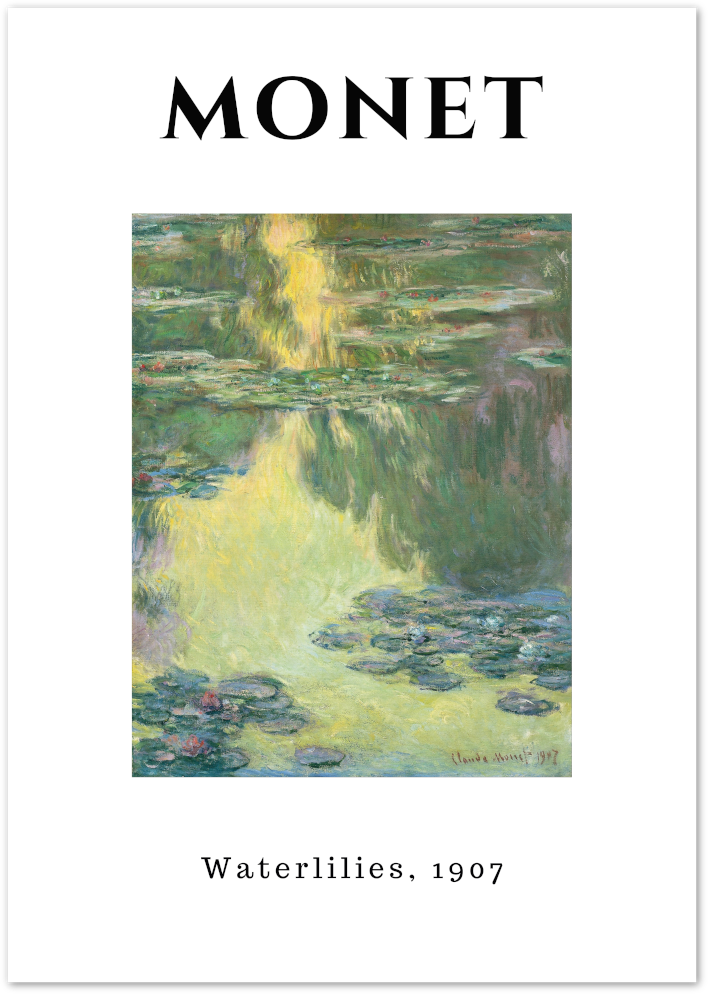 Posterux© | Waterlilies Poster – Monet Pastel Impressionist Print poster – premium wall art