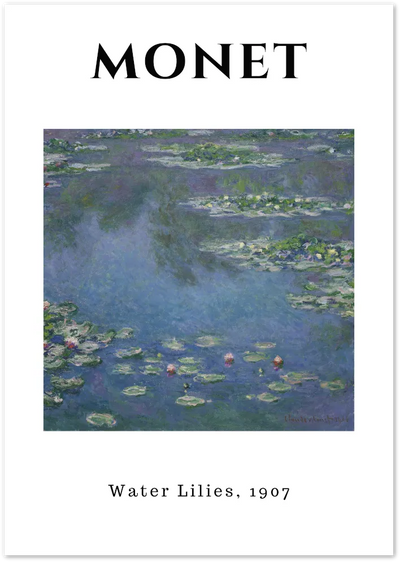 Posterux© | Water Lilies Poster – Monet Blue Garden Series poster – premium wall art