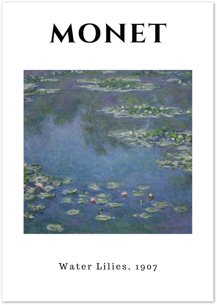 Posterux© | Water Lilies Poster – Monet Blue Garden Series poster – premium wall art