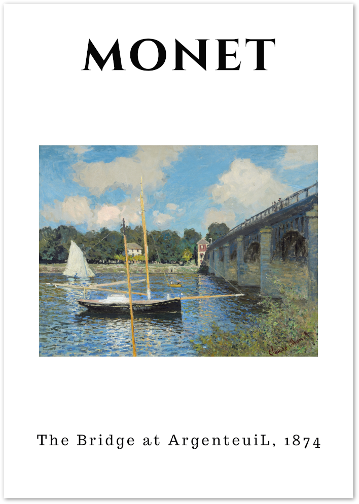 Posterux© | Bridge at Argenteuil Poster – Classic River Scene poster – premium wall art