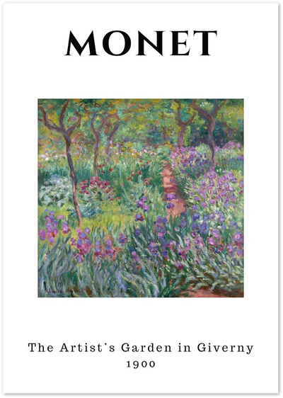 Posterux© | The Artist’s Garden in Giverny Poster – Monet Impressionist Painting poster – premium wall art
