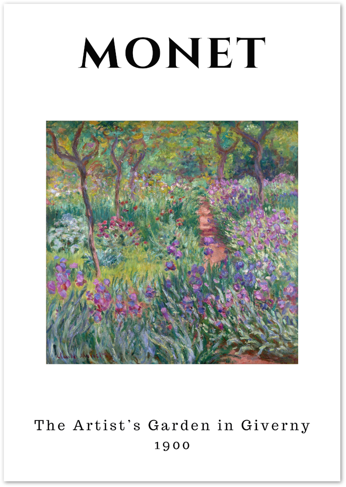 Posterux© | The Artist’s Garden in Giverny Poster – Monet Impressionist Painting poster – premium wall art