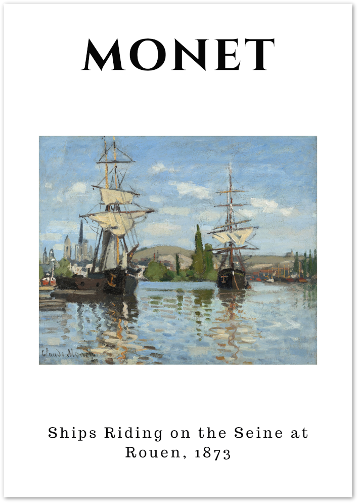 Posterux© | Ships on the Seine Poster – Nautical Impressionism poster – premium wall art